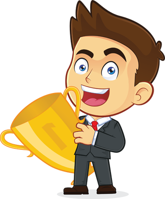 Businessman with Trophy